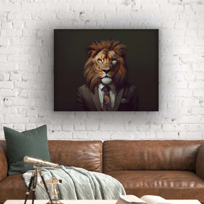 Wildlife Canvas Art - Boss Lion- Wall Decor