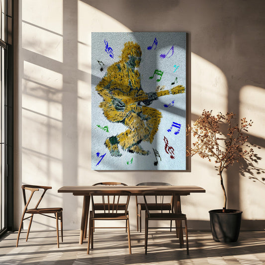 Guitarist Music Notes Canvas Print