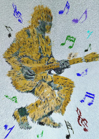 Guitarist Music Notes Canvas Print
